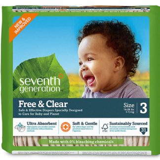 Seventh Generation Baby  Free and Clear Diapers Stage 3: 7 12 KGS    31 Diapers