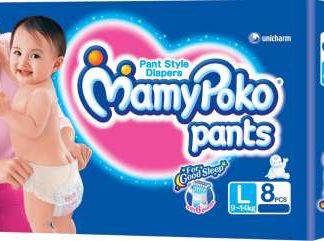 MAMY POKO PANTS DIAPER (LARGE) 8 diapers  Unicharm India