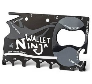 Gadget Hero's Wallet Ninja 18 in 1 Survival Tool Kit Multifunction Credit Card Style