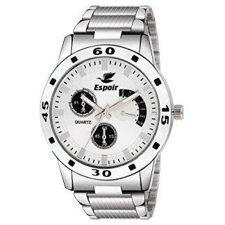 Espoir Analog White Dial Men's Watch - ES 109