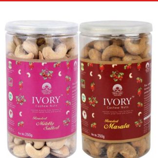 Ivory Roasted Cashew nut (Kaju) Salted and Masala 500 gm Pack of 2