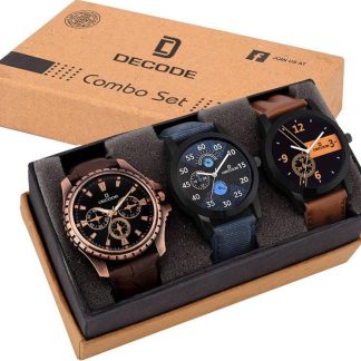 Armado Analog Combo Of 3 Analogue Blue:Black Dial Watches For Men - Ar-621251