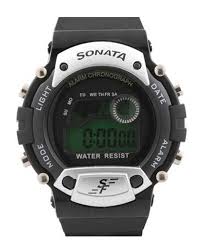 Sonata Digital Grey Dial Men's Watch -NK7982PP04