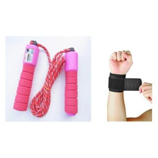 Kudos Multicolour Counting Meter Freestyle Skipping Rope & Hand Band Combo