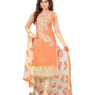 ARSH IMPEX Orange Chanderi Dress Material