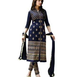 Aashvi Creation Blue Cotton Dress Material