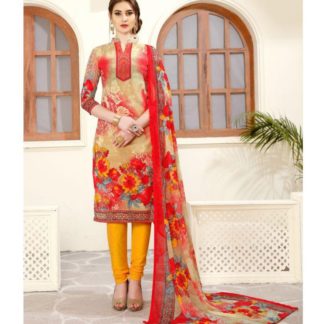 Elevate Women Multicoloured Cotton Blend Dress Material