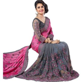 Jesti Designer Pink Georgette Saree