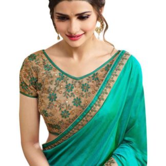 LAXMIPATI FASHION Turquoise Paper Silk Saree