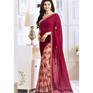 Zofey Bollywood Designer Sarees Red Georgette Saree