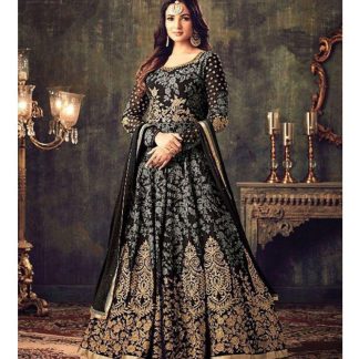Zofey Grey Georgette Anarkali Semi-Stitched Suit