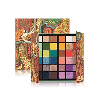 THR3E STROKES 36 Colors IMAGIC Chalice Eyeshadow Palette, Multi Reflective Shimmer Glitter Peacock Eyeshadow Matte Shimmer Make up Palette Highly pigmented colorful powder eyeshadow