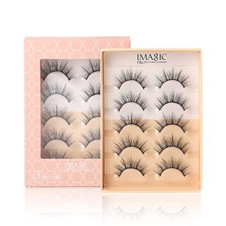 Imagic PROfessional COSMETIC 3D FAKE EYELASHES,FALSE EYELASHSE KIT HANDMADE & NATURAL PAIR OF 5 - (F-04)