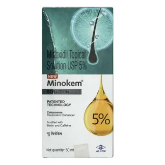 New Minokem Solution Pack  – 1 bottle –  (60 ML lotion each)  &  COMPANY NAME –Alkem Laboratories Ltd COMPOSITION – Minoxidil (5% w/v)