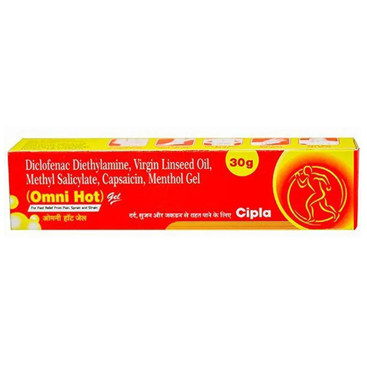 Omni Hot Gel 30gm ! Pain Relief gel