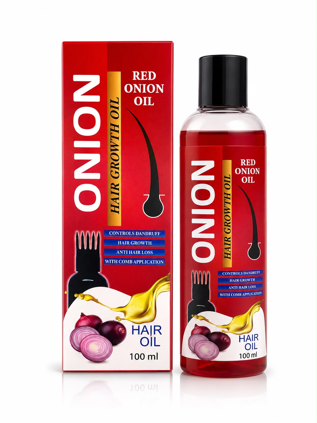 Red Onion Hair Oil 100 ml ! Reduce Hair Fall, Promote Hair growth ! Boosts Hair Thickness, Repairs Damaged Hair